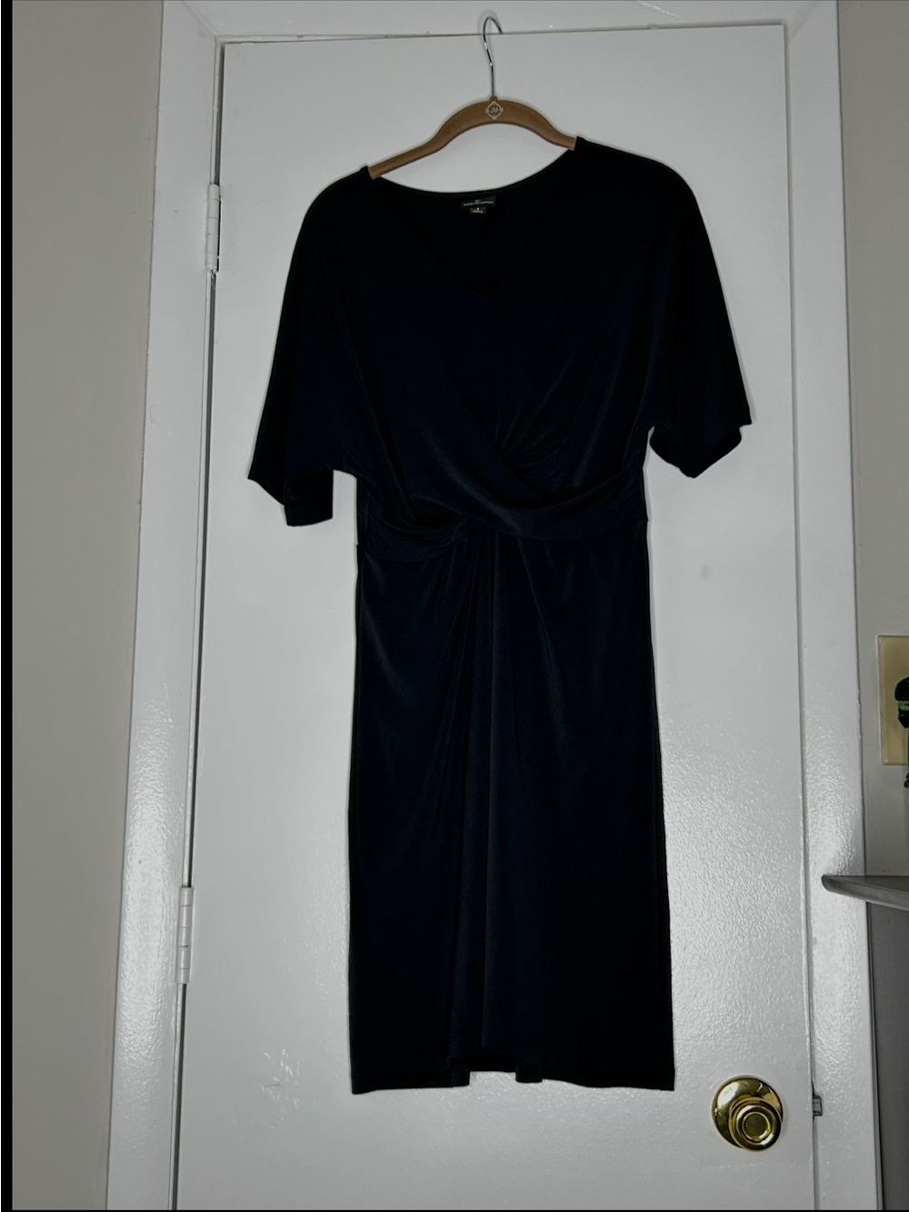 Worthington Black Twist Front Short Sleeve Dress Womens Small
